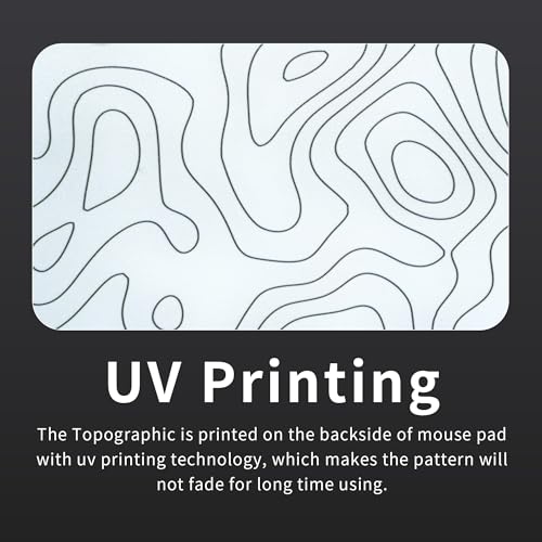 GMKWTL Glass Mousepad for Gaming, White Topographic Hard Gaming Mouse pad, Professional Large Mouse Mat 410mm*310mm, Special Glass Surface with Improved Precision and Speed - Image 3