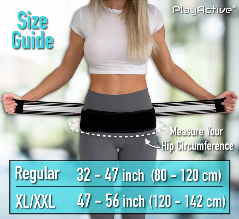 PlayActive Sacroiliac SI Joint Hip Belt - Lower Back Support Brace for Men and Women Braces Pain Pelvic Trochanter Sciatica Pelvis Lumbar Relief (XL-XXL) - Image 3
