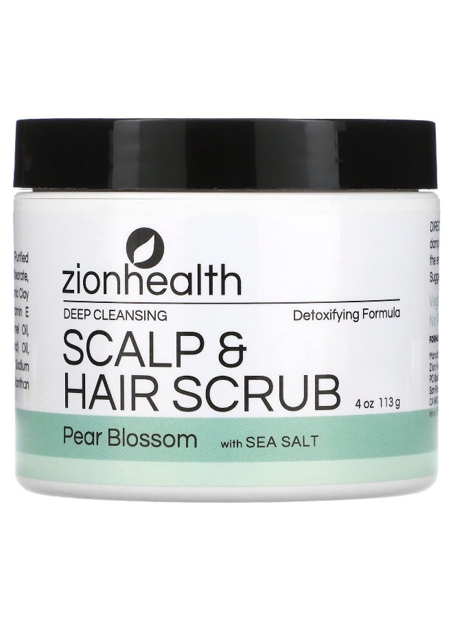 Zion Health Zion Health, Deep Cleansing Scalp & Hair Scrub, Pear Blossom with Sea Salt, 4 oz (113 g)  - Image 1