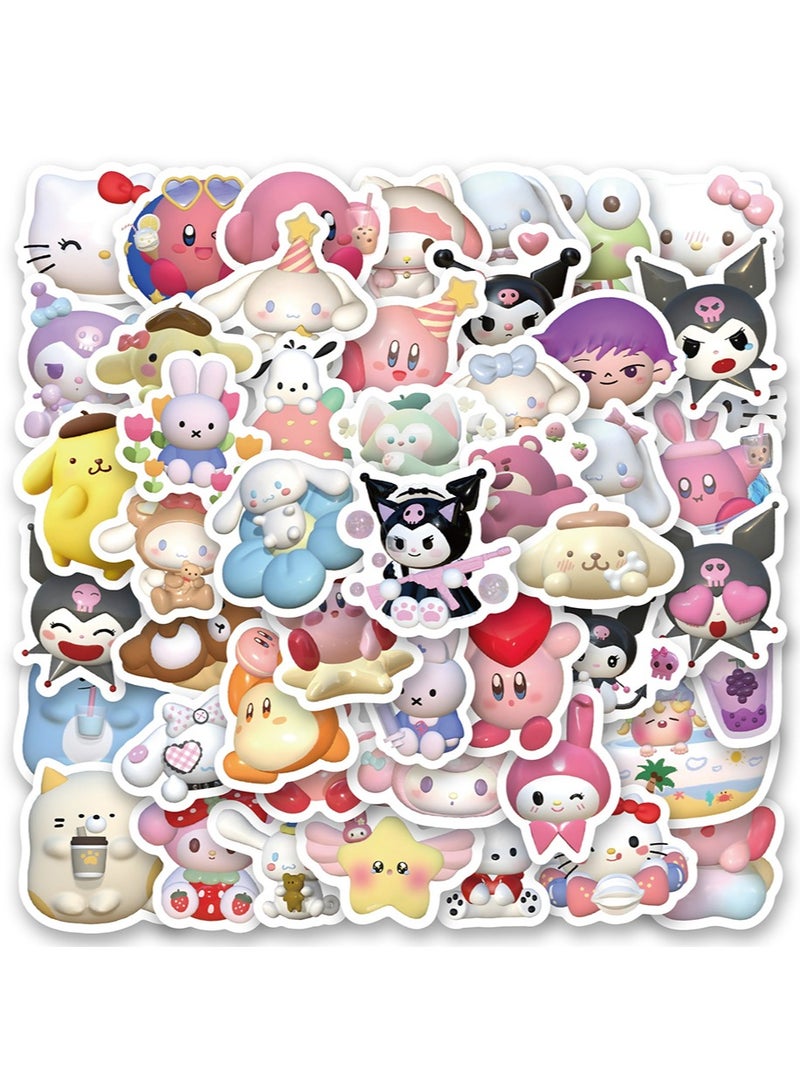 يالونج ملصقات للماء 3D سانريو لطيف أنيمي الفينيل ملصقات الجمال كمبيوتر محمول لوح التزلج الأمتعة الكمبيوتر زجاجة ماء خربش ملصقات حقيبة للأطفال والمراهقين والفتيات الكبار - Image 1