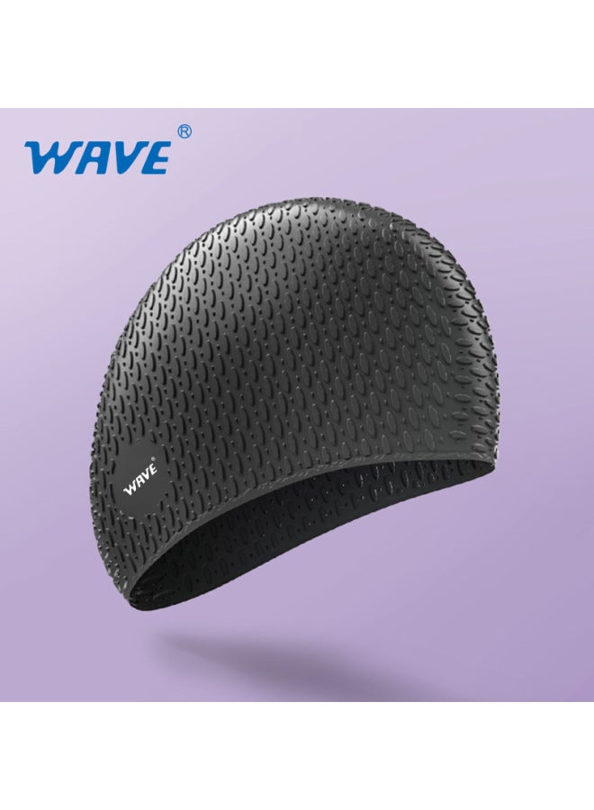 قبعة سباحة بشكل نقاط فقاعية متموجة للبالغين