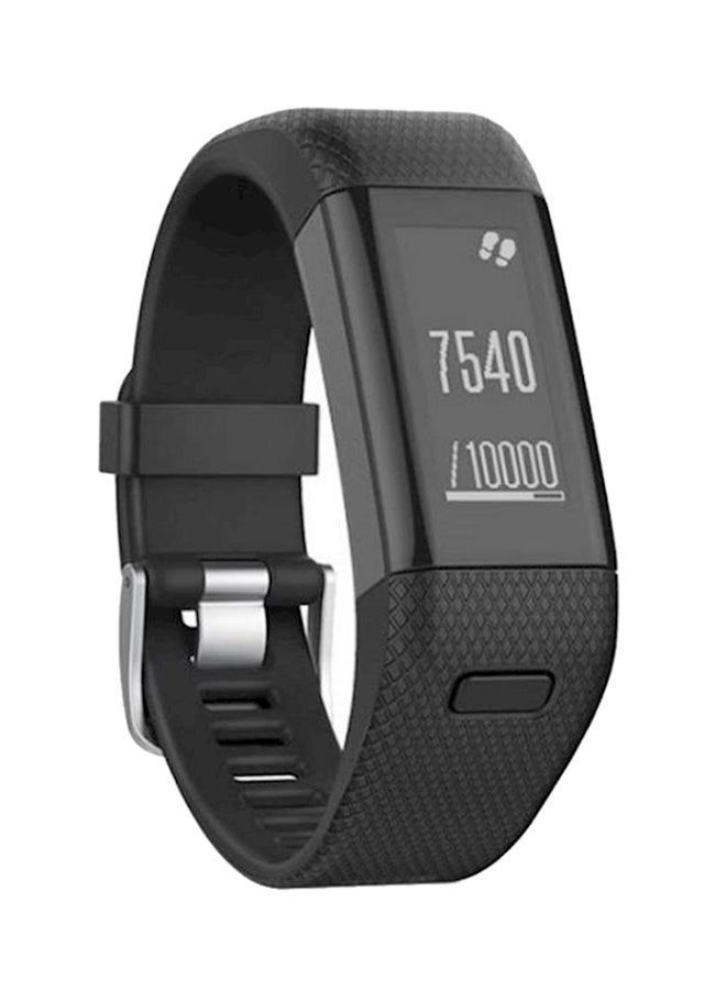 NIBEMINENT Garmin Vivosmart Hr Plus Premium Silicone Smart Watch Band Wrist Strap Black - Image 2