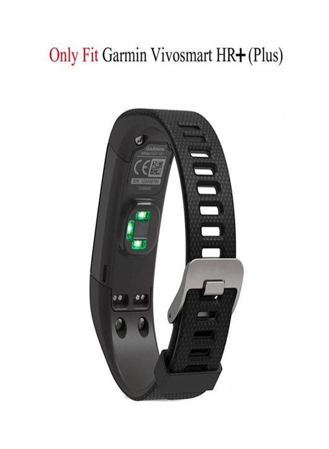 NIBEMINENT Garmin Vivosmart Hr Plus Premium Silicone Smart Watch Band Wrist Strap Black - Image 3