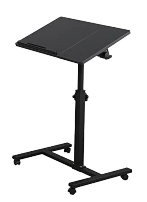 Laptop Desk for Lifting and Rotating,Movable Bedside Desk with Wheels, Adjustable Laptop Stand, Side End Table for Couch,Coffee Table for Home Office