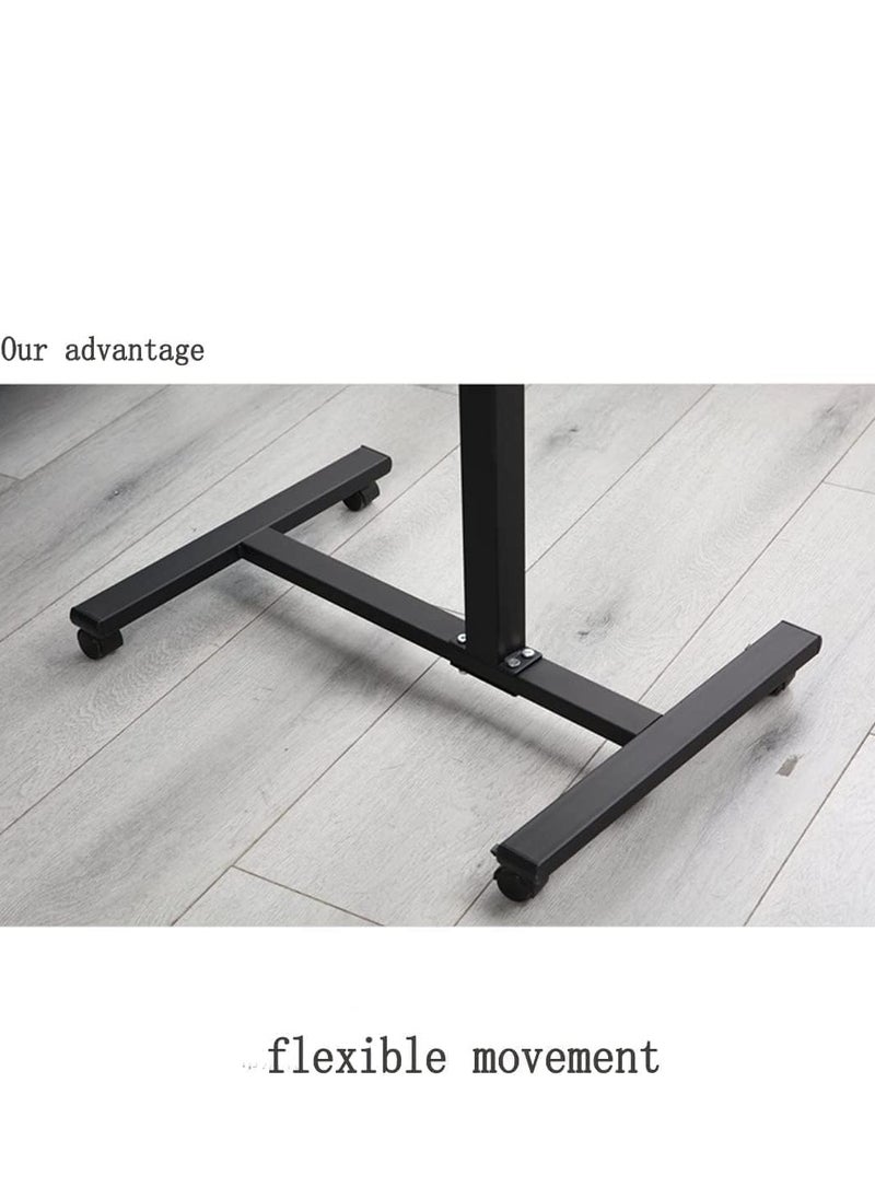 Laptop Desk for Lifting and Rotating,Movable Bedside Desk with Wheels, Adjustable Laptop Stand, Side End Table for Couch,Coffee Table for Home Office
