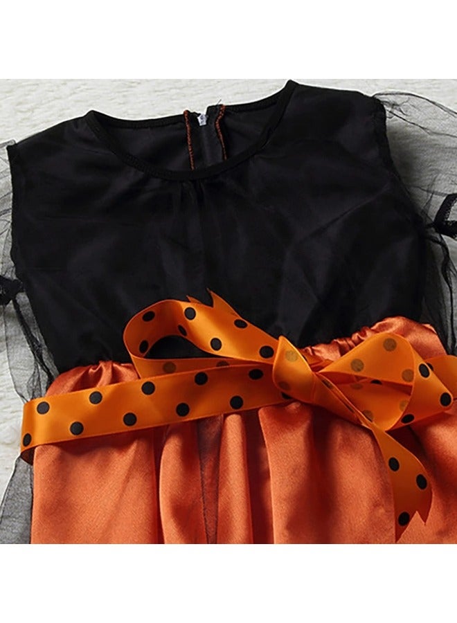 GGEROU Kids Witch Costume Cosplay Set, Fairytale Witch Costume Toddler Witch Dress Set - Image 4