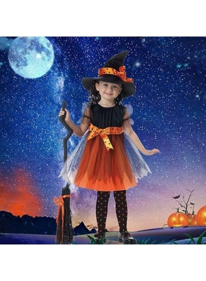 GGEROU Kids Witch Costume Cosplay Set, Fairytale Witch Costume Toddler Witch Dress Set - Image 5