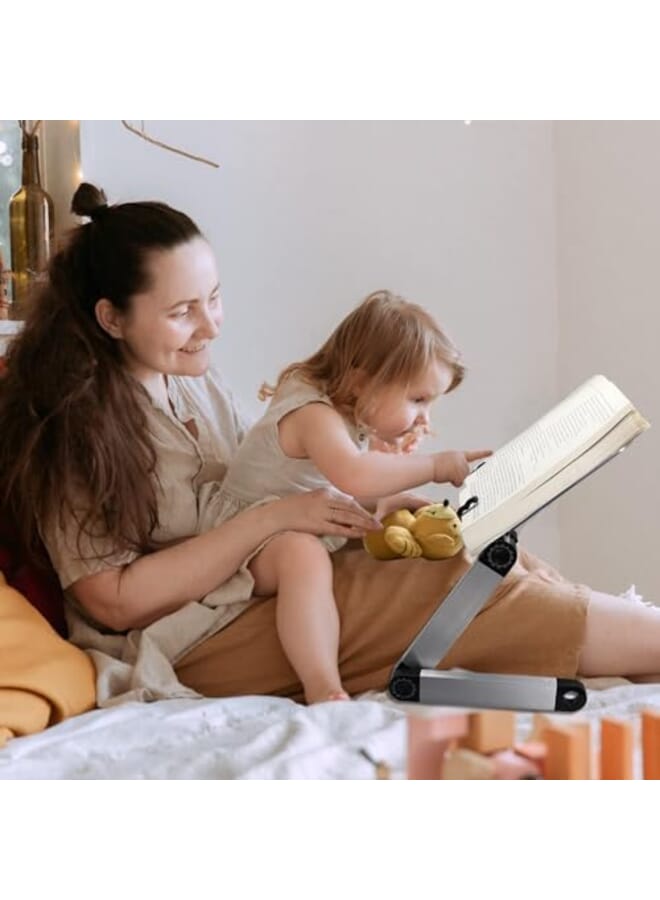 Excefore Book Stand For Reading Adjustable Book Holder Ergonomic Multi Heights Angles Holder Portable Multifunctional Book Holder With Clips For Textbook Cookbook Sheet Music Laptop - Image 4