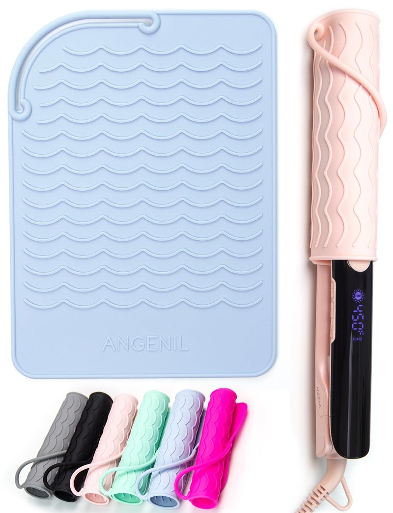 ANGENIL Heat Resistant Silicone Mat for Hair Tools - Counter Mat Pad Cover for Curling Irons, Flat Irons, and Hair Straighteners (9" x 6.5") - Image 1