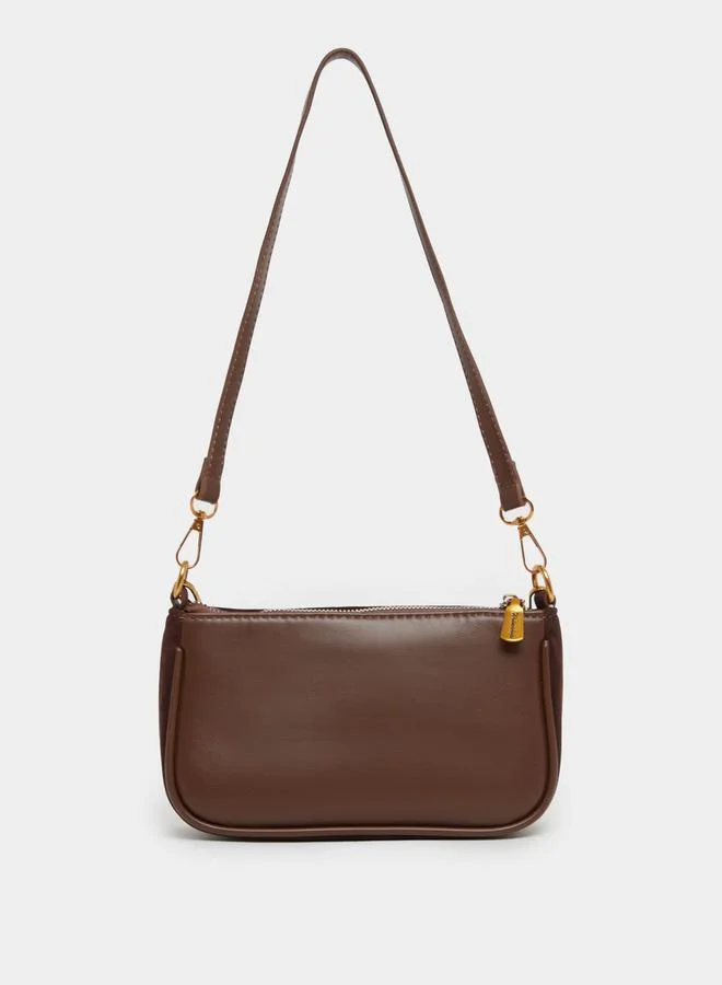 Styli Chain Drop Velvet Look Shoulder Bag