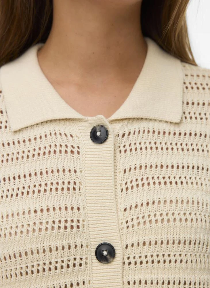 VERO MODA  VMHAYLEY Sleeve Polo Neck Knit Cardigan for Women | Best Price UAE