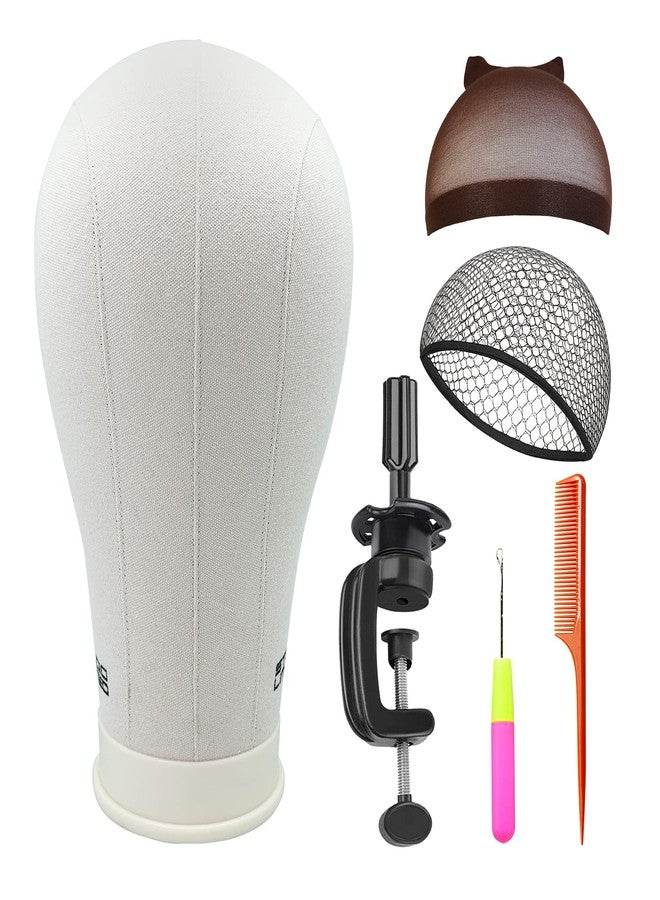 STUDIO LIMITED 24'' Polyurethane Canvas Block Head DIY Wig Making Kit Cosmetology Salon Tool 6pcs - Image 1