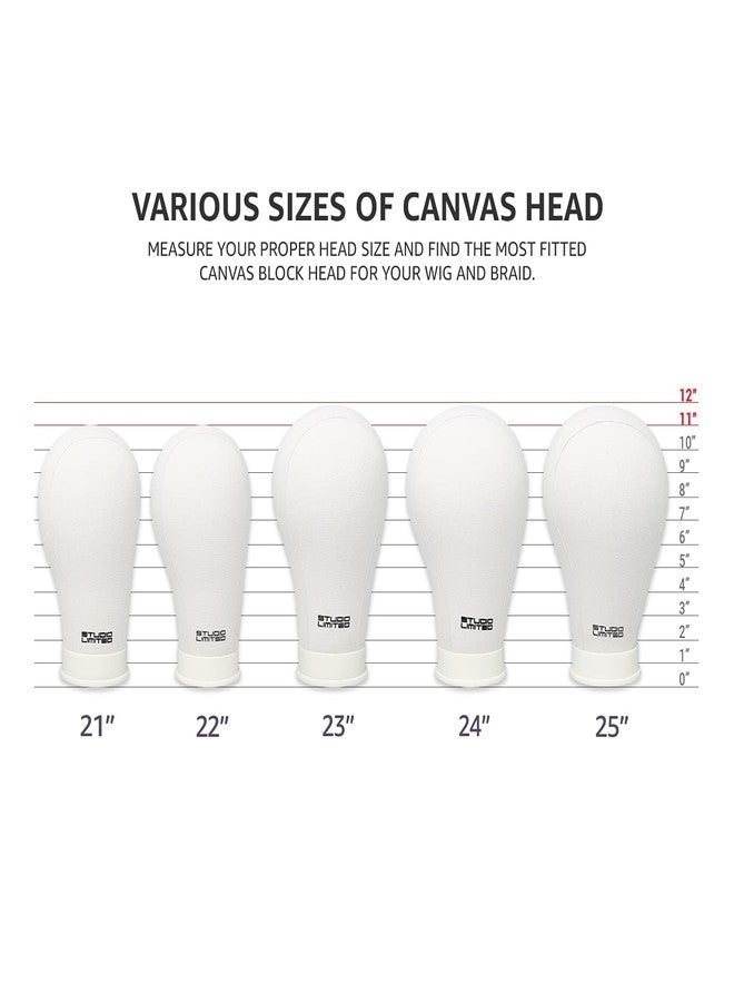 STUDIO LIMITED 24'' Polyurethane Canvas Block Head DIY Wig Making Kit Cosmetology Salon Tool 6pcs - Image 5