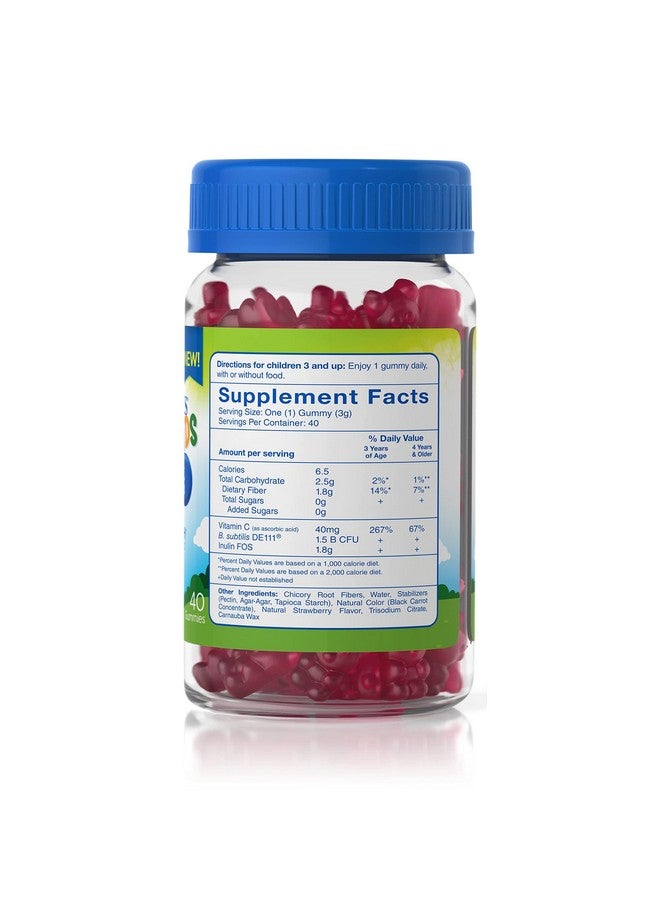 TruBiotics Probiotics for Kids with Prebiotics & Vitamin C, Sugar-Free Gummies for Digestive & Immune Health Support, Chewable Kids Probiotic Supplement, Natural Strawberry Flavor, 40 Gummies - Image 2
