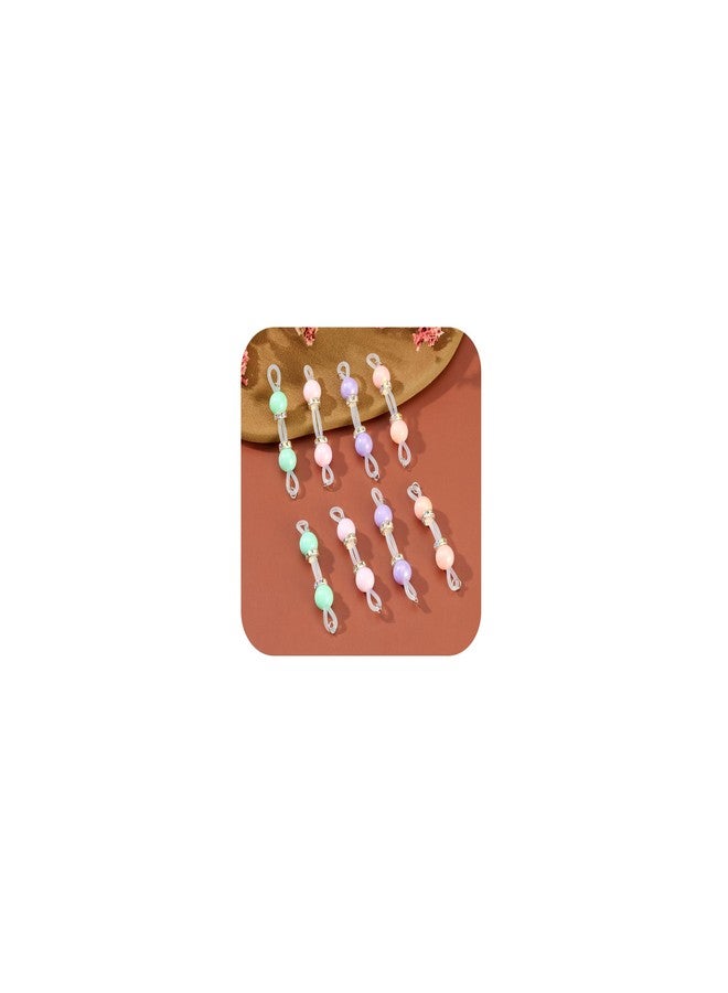 DJCIW 4 Pairs Handmade Fake Rings,Adjustable Nooses with 8mm Silicone Multicolor Beads and Barbells,Non-Piercing Faux Piercing Comfortable Everyday Wear Cute Body Jewelry, cubic - Image 1