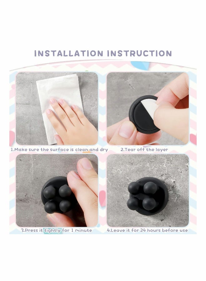 9 Pieces Adhesive Plug Hooks Cable Utility Hook Stick on Wall Door Silicone Wall Hooks Waterproof and Oilproof Towel Key Hooks Self Adhesive Holder for Hanging Kitchen Bathroom Home Office - Image 5