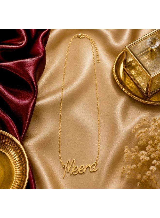 NENOUSH Baby Girl Name Necklace | English Letter Pendant Chain 30cm | Gold Tone Jewelry for Baby Girls | Fashion Necklace | Daily Wear | Party Wear - Image 3
