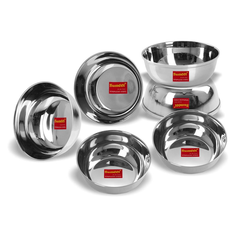 Sumeet Stainless Steel Heavy Gauge Bowl Set/Wati Set With Mirror Finish 10Cm Dia - Set Of 6Pc (6 Pcs) - Image 3