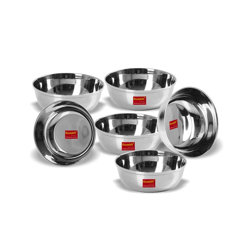 Sumeet Stainless Steel Heavy Gauge Bowl Set/Wati Set With Mirror Finish 10Cm Dia - Set Of 6Pc (6 Pcs) - Image 5