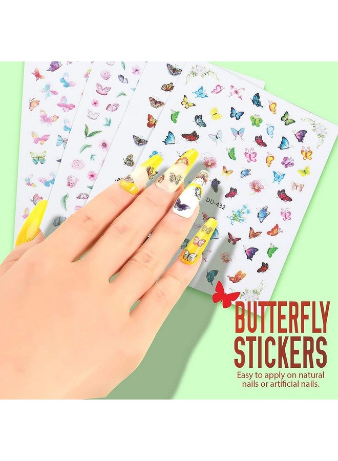 Gleevia Nail Art Kit, Nail Accessories With Nail Art Brush, Nail Dotting Tools, Butterfly Nail Art Stickers, Nail Rhinestones, Nail Foil, Nail Striping Tapes, Nail Dust Brush (White) - Image 4