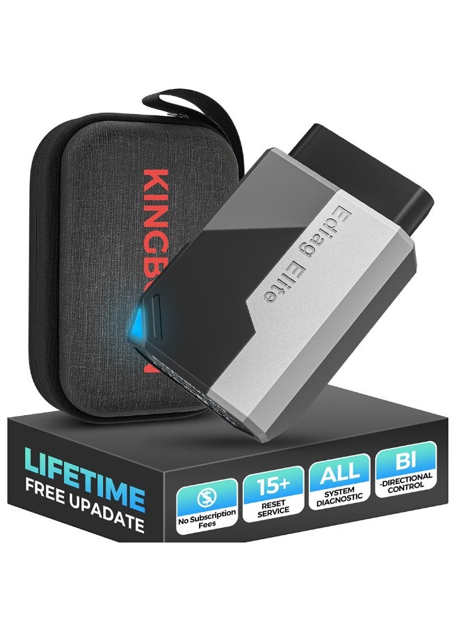 kingbolen ماسح ضوئي Ediag Elite OBD2 بلوتوث، ماسح ضوئي للتحكم ثنائي الاتجاه، أداة تشخيص لجميع الأنظمة لنظامي iOS و Android، 15+ إعادة تعيين سريعة، بروتوكول CANFD، FCA AutoAuth، تحديث مدى الحياة بدون اشتراكات - Image 1