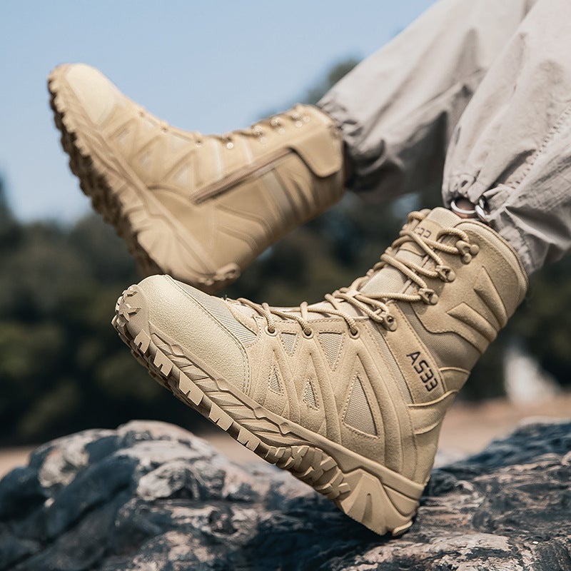 Large Size Military Boots Outdoor Wear-Resistant Field Combat Boots Front Lace-Up High-Top Large Size Men'S Shoes - Image 4