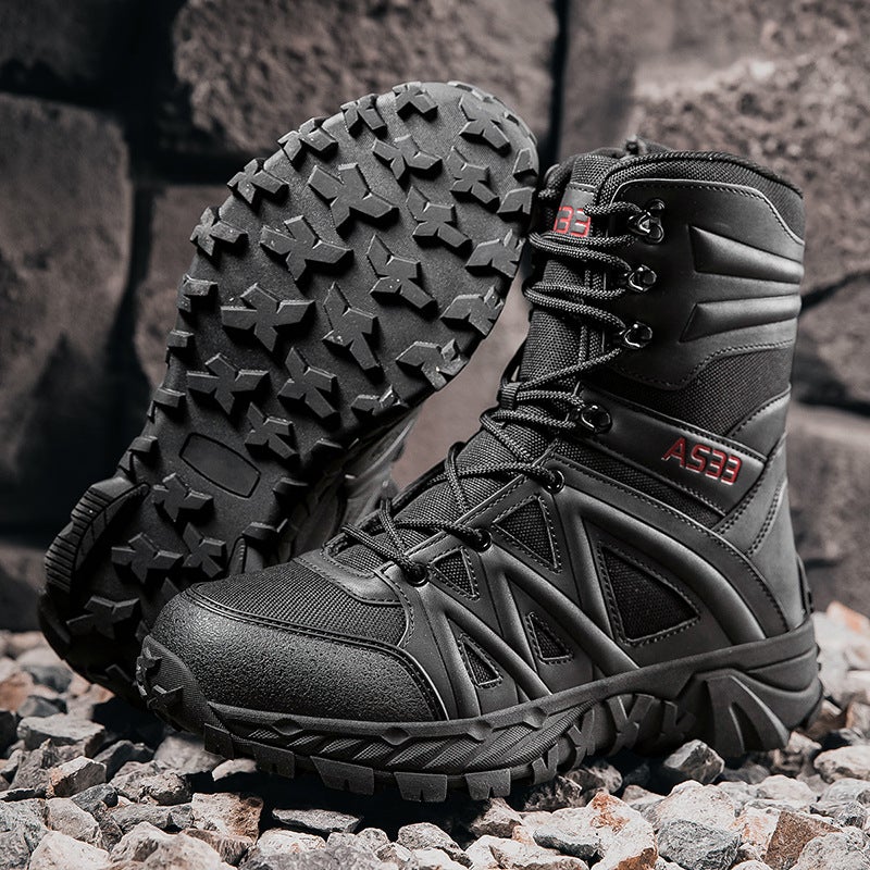 Large Size Military Boots Outdoor Wear-Resistant Field Combat Boots Front Lace-Up High-Top Large Size Men'S Shoes - Image 5