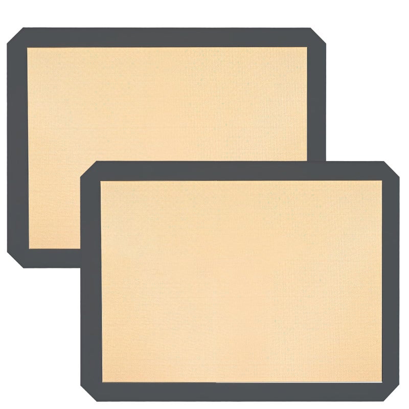 Ninsula Silicon Baking Mats, 16.5"x11.6" 2-Pack Reusable Silicon Baking Mat Sheet, Baking Sheets Non-Stick, Food Safe Baking Mats Can Be Used For Baking Cookies, Bread, Pizzas - Image 1