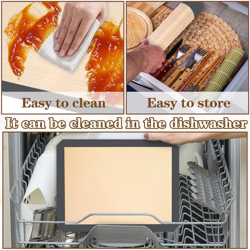 Ninsula Silicon Baking Mats, 16.5"x11.6" 2-Pack Reusable Silicon Baking Mat Sheet, Baking Sheets Non-Stick, Food Safe Baking Mats Can Be Used For Baking Cookies, Bread, Pizzas - Image 5