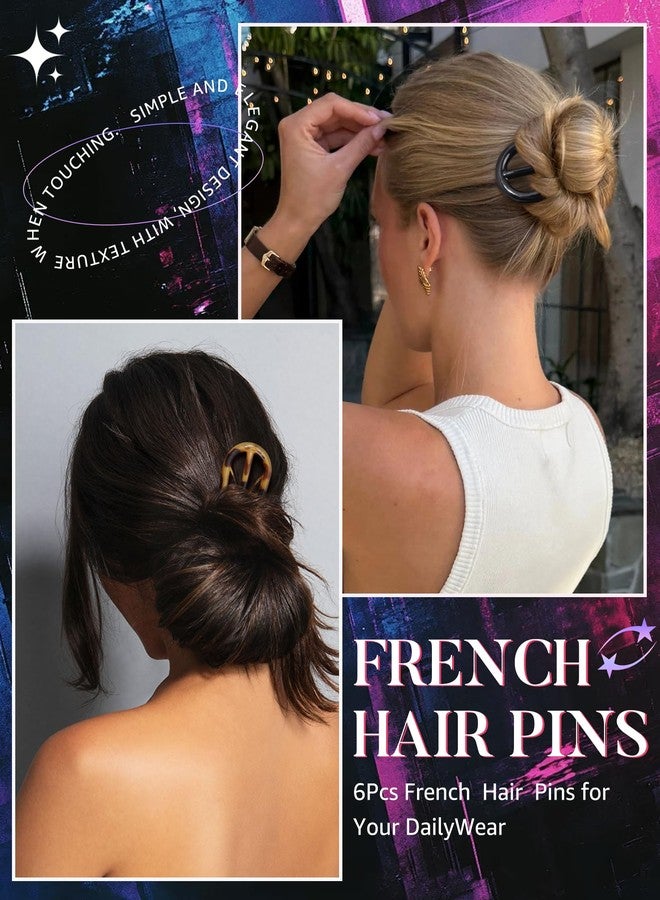 AWAYTR French Hair Pin for Women - U-Shaped Hair Fork for Updos, Chignons & French Twists, Durable Acrylic, Secure & Elegant Styling for All Hair Types (Tortoiseshell) - Image 4