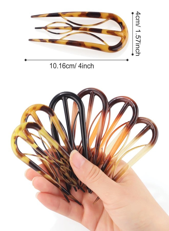 AWAYTR French Hair Pin for Women - U-Shaped Hair Fork for Updos, Chignons & French Twists, Durable Acrylic, Secure & Elegant Styling for All Hair Types (Tortoiseshell) - Image 5