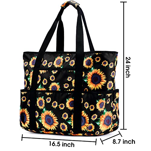 Becokan Beach Bags for Women Large Beach Tote Bag with Zipper Pockets Beach Bag Waterproof Sandproof Travel Nurse Tote Bag - Image 5