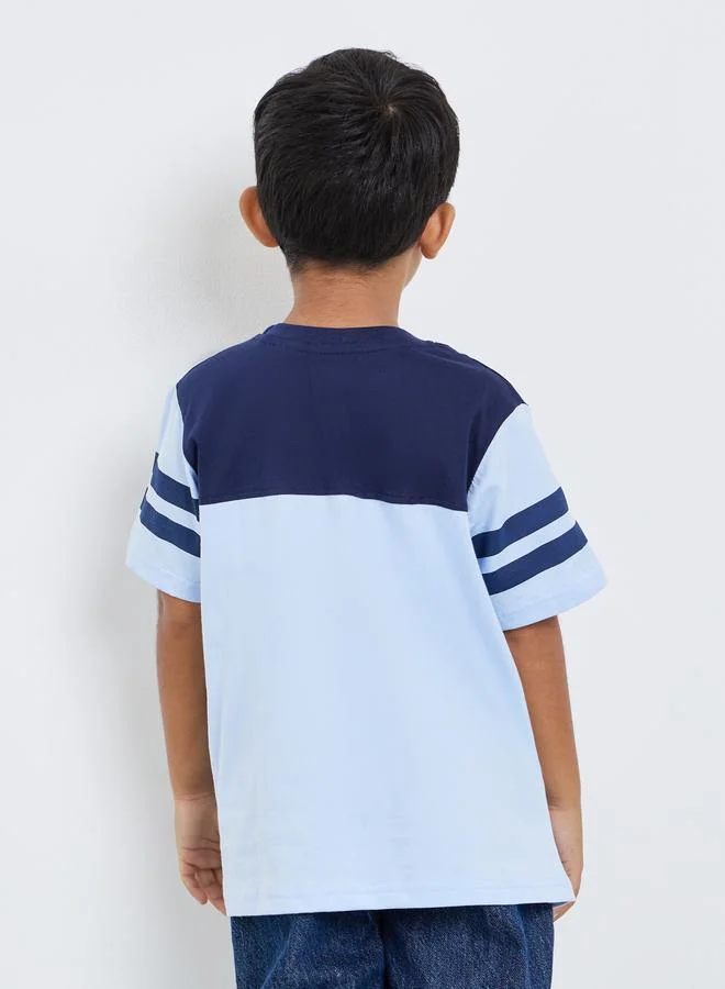 Styli Styli Boys Color Block Graphic T-Shirt