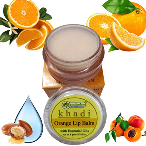 KHADI RISHIKESH Herbal Lip Balm Orange For Women/Men-Moisturization of Chapped & Dry Lips- Winter Moisturizer for Lips-Lightening-Brightening-With Orange and Shea Butter,l (8gm) ऑरेंज लिप बाम - Image 1