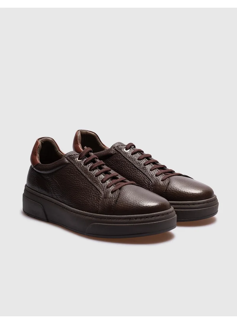 Cabani Leather Brown Lace-Up Men's Casual Shoes