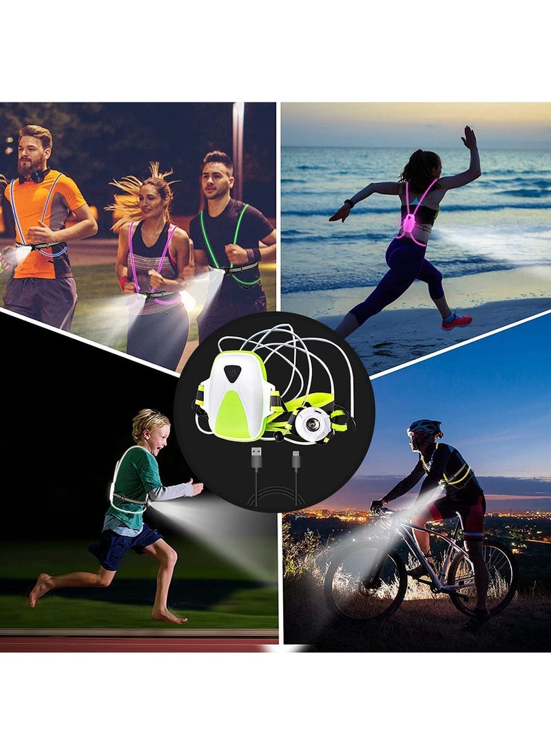 Y&D - LED Reflective Running Vest with High Visibility Front Safety Light, 6 Bright Colors Lights for Runners, USB Rechargeable Accessories Men/Women Running, Walking, Cycling - Image 1