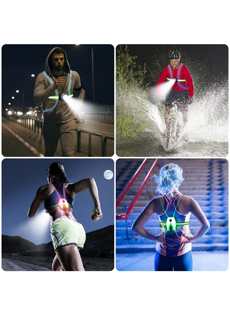 Y&D - LED Reflective Running Vest with High Visibility Front Safety Light, 6 Bright Colors Lights for Runners, USB Rechargeable Accessories Men/Women Running, Walking, Cycling - Image 1