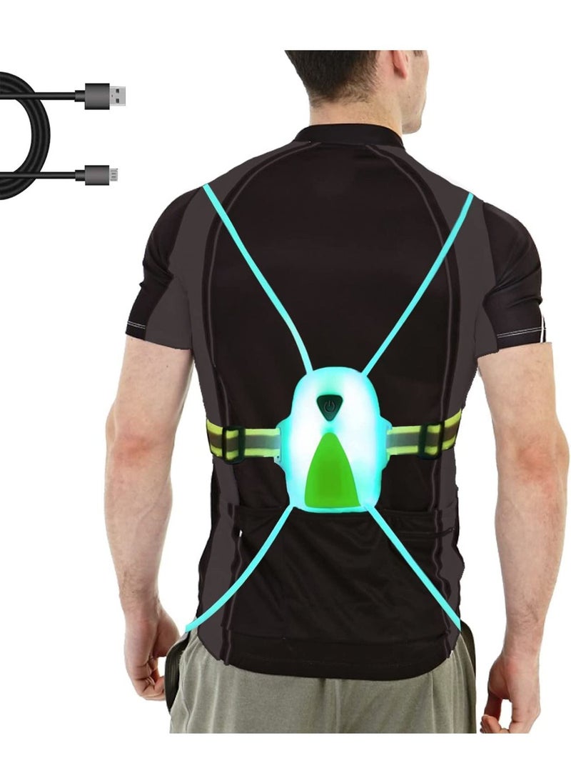 Y&D - LED Reflective Running Vest with High Visibility Front Safety Light, 6 Bright Colors Lights for Runners, USB Rechargeable Accessories Men/Women Running, Walking, Cycling - Image 1