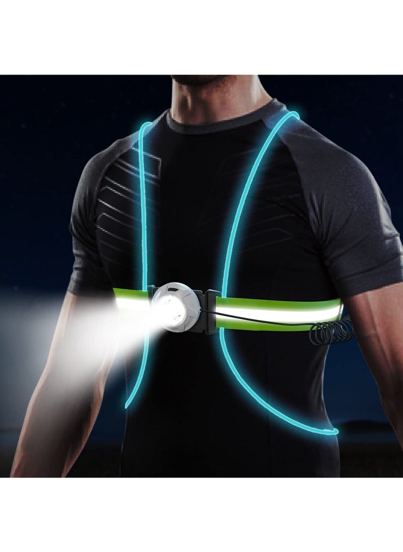 Y&D - LED Reflective Running Vest with High Visibility Front Safety Light, 6 Bright Colors Lights for Runners, USB Rechargeable Accessories Men/Women Running, Walking, Cycling - Image 1