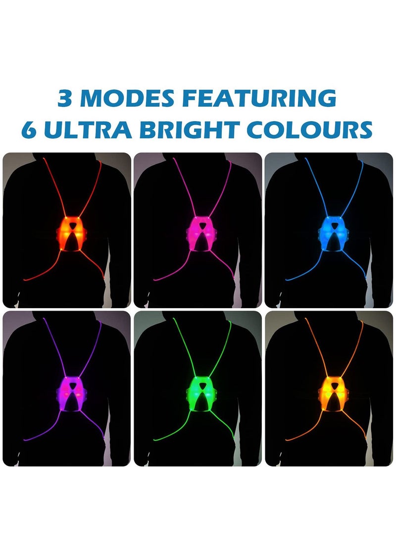 Y&D - LED Reflective Running Vest with High Visibility Front Safety Light, 6 Bright Colors Lights for Runners, USB Rechargeable Accessories Men/Women Running, Walking, Cycling - Image 1