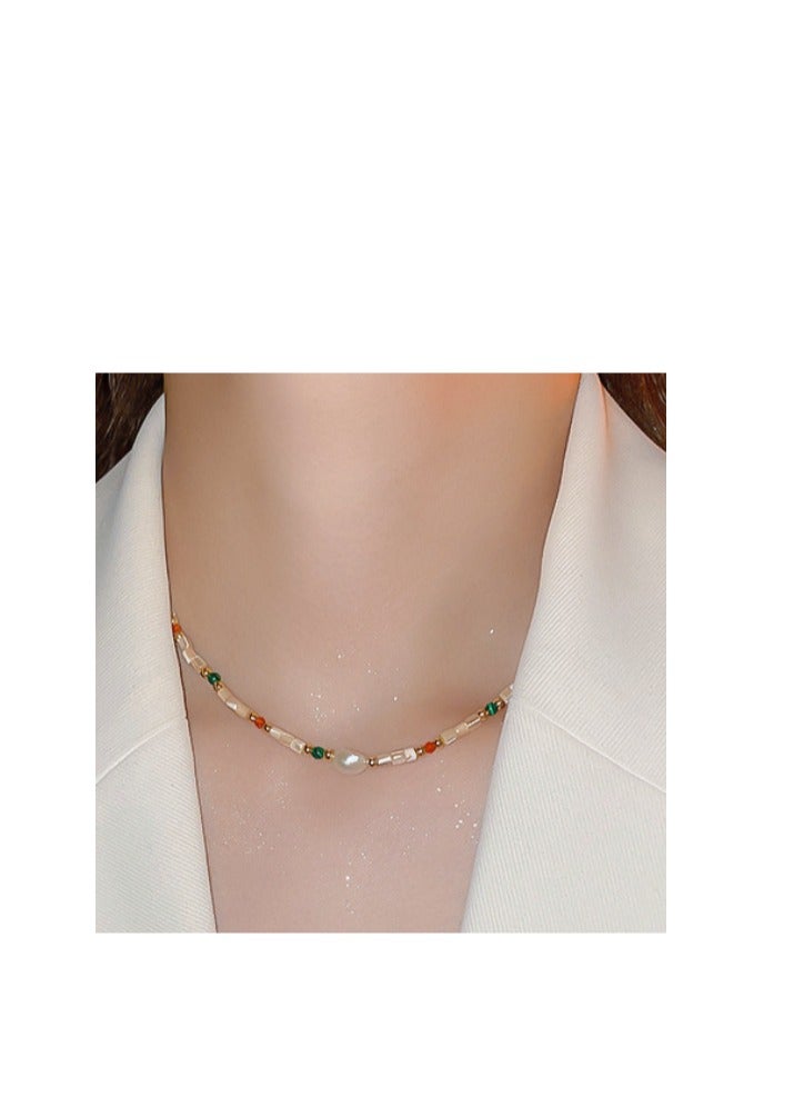 Colorful Pearl Necklace, Trendy and Fashionable, Dopamine Dress Accessories For Cutie, Sweet Girls  - Image 1