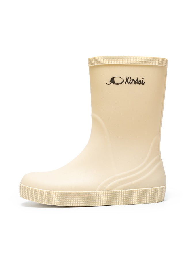 New Style Rain Boots For Women, Mid-calf Trendy Waterproof, Non-slip, Wear-resistant Water Shoes, Work Rain Boots For Women, Adult Car Wash Rubber Shoes For Men