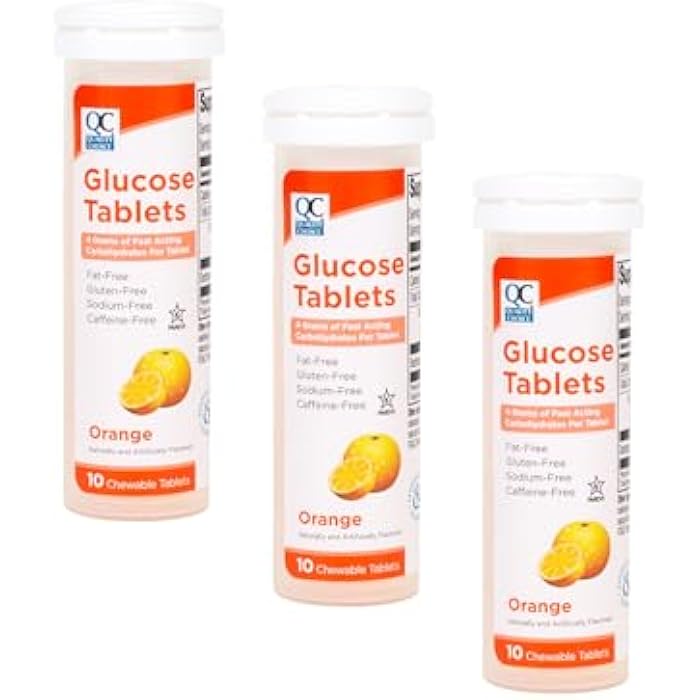 Quality Choice Fast Acting Glucose Tablets Orange Flavor 10 Count - Pack of 3 - Image 1