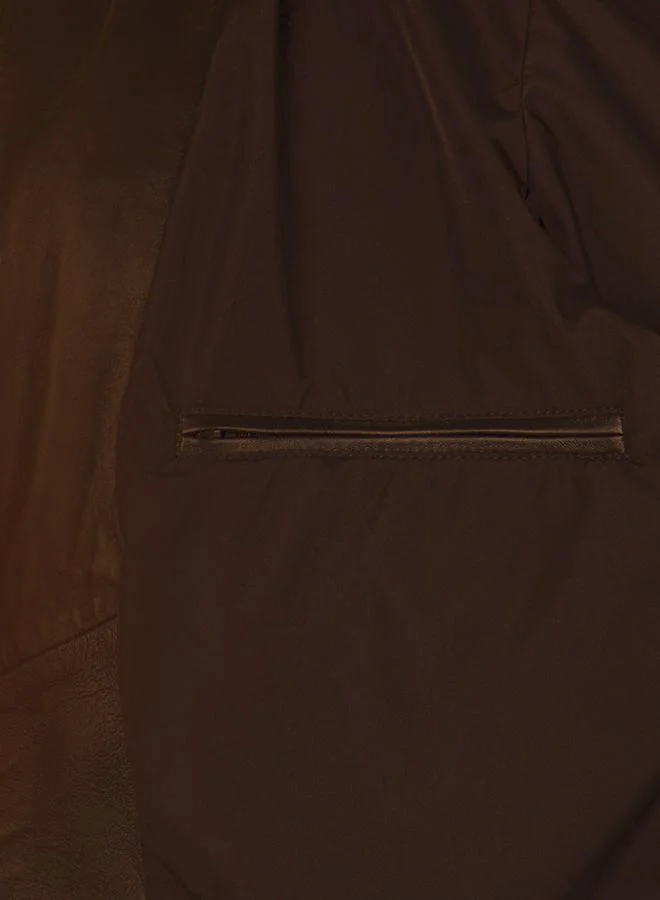 FELIX HARDY Genuine Leather High Neck Biker Jacket