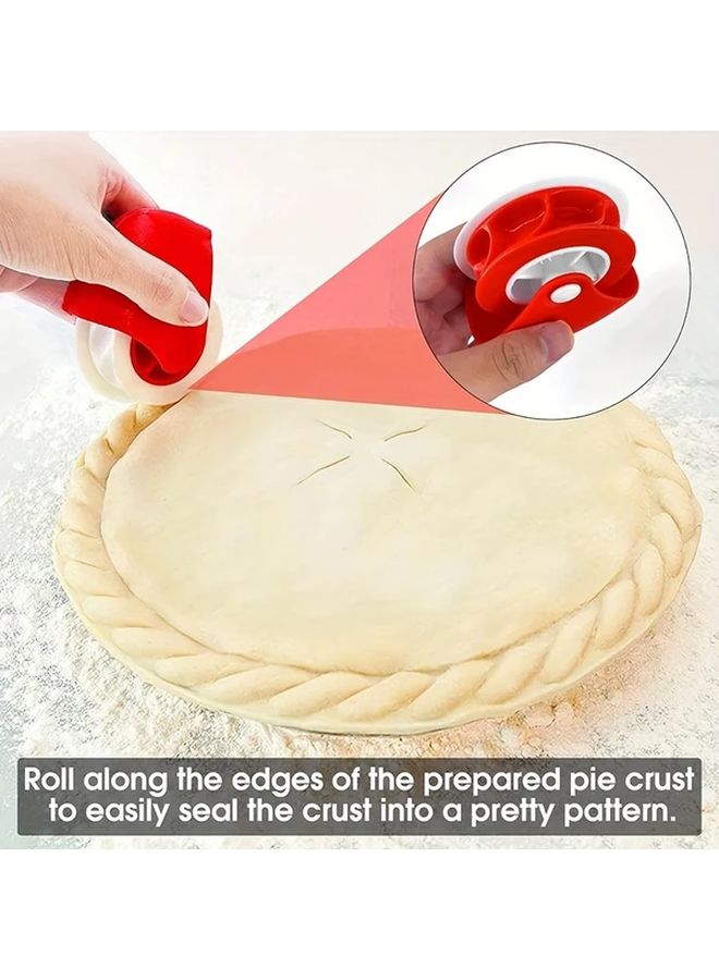 White And Red 2pcs Kitchen Pasta Cutter Set With Pizza Edge Roller And Manual Noodle Maker - Image 2