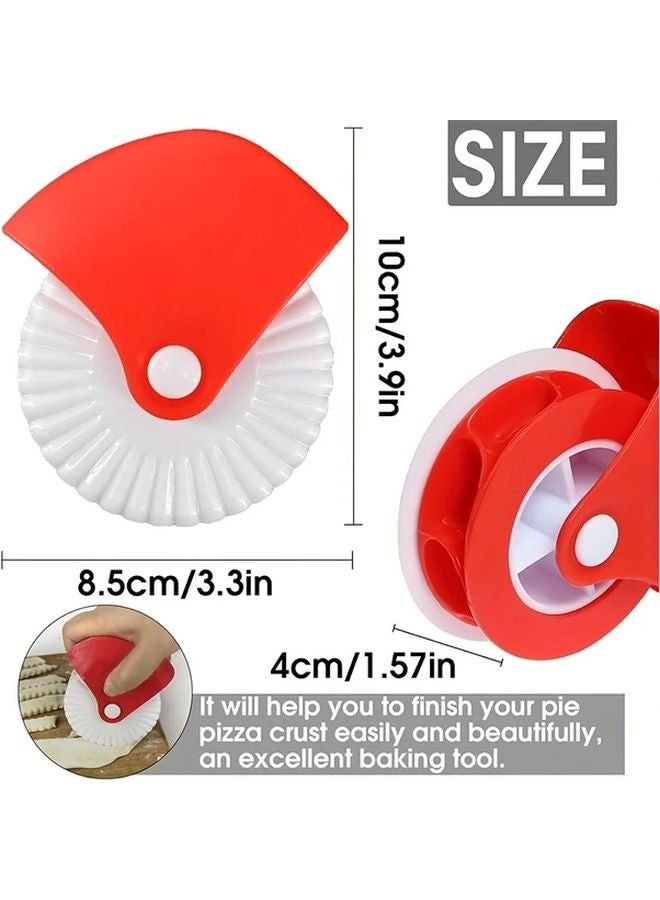 White And Red 2pcs Kitchen Pasta Cutter Set With Pizza Edge Roller And Manual Noodle Maker - Image 3