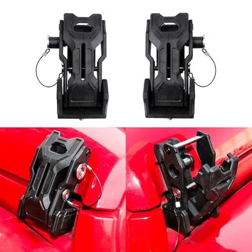RERPRO Locking Hood Latch Hood Lock Compatible with 20182026 Jeep Wrangler JL 4XE Gladiator JT Hood Latches Kit Hood Catch Replacement Accessories Eliminate Hood Flutter 2X Keys 1 Pair Black - Image 1