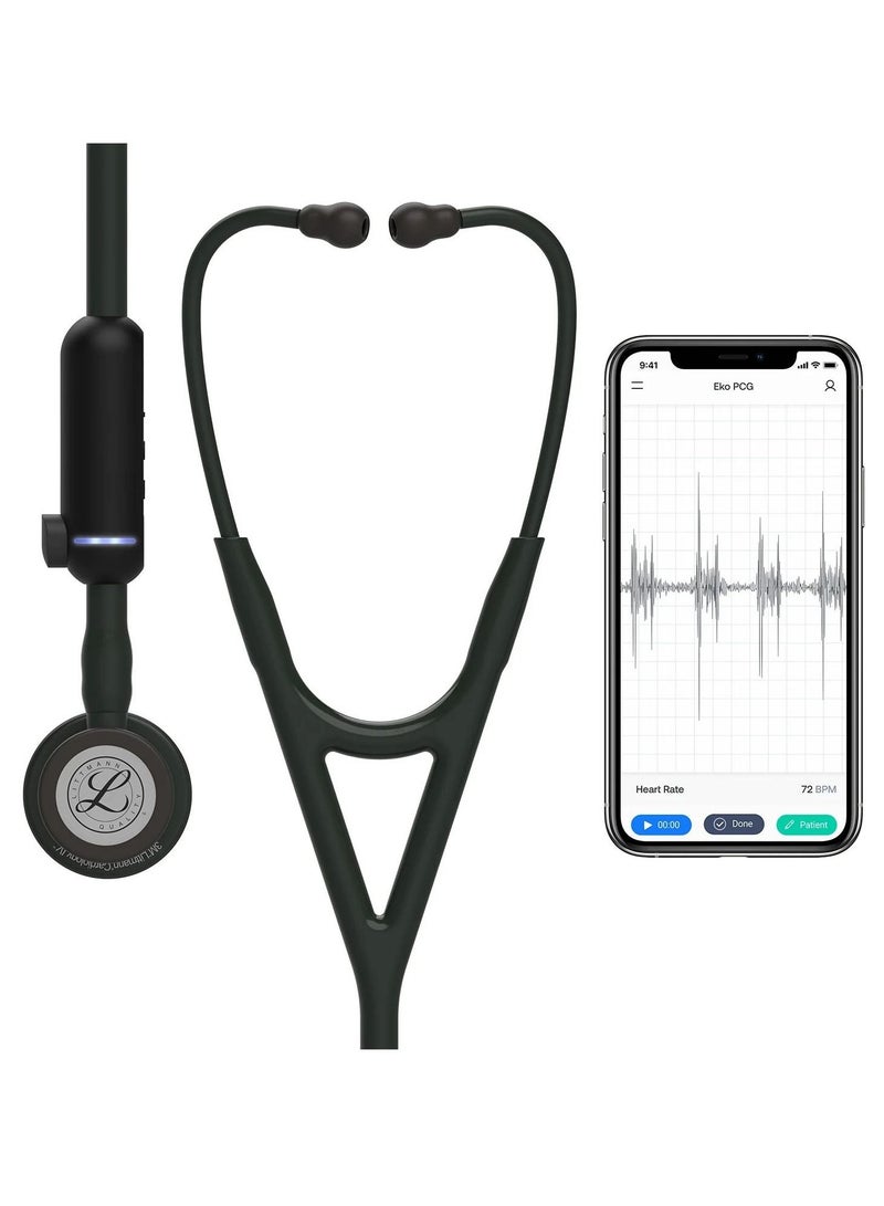 ثري أم ليتمان 3M Littmann CORE سماعة الطبيب الرقمية السوداء أنبوب الصدر 27 بوصة الجذعية والسماعة 8490 - Image 4