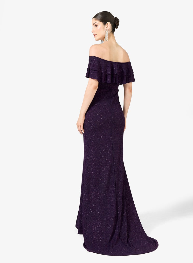 Ella Limited Edition Off Shoulder Shimmer Dress - Image 2
