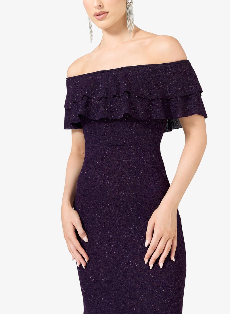 Ella Limited Edition Off Shoulder Shimmer Dress - Image 3